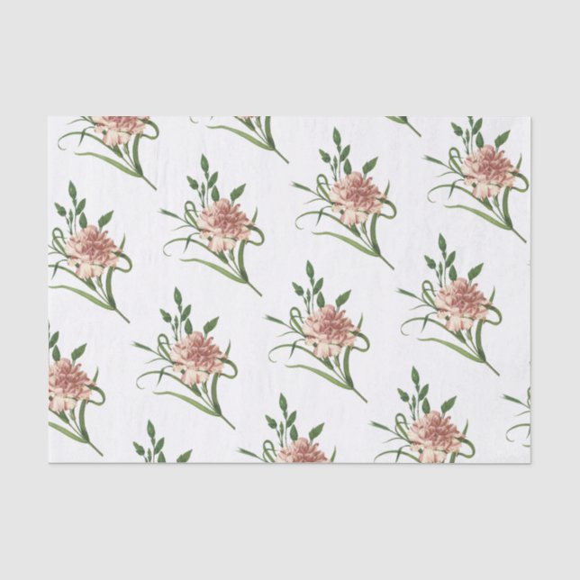 Carnation Blume Muster Seidenpapier (Vorderseite)