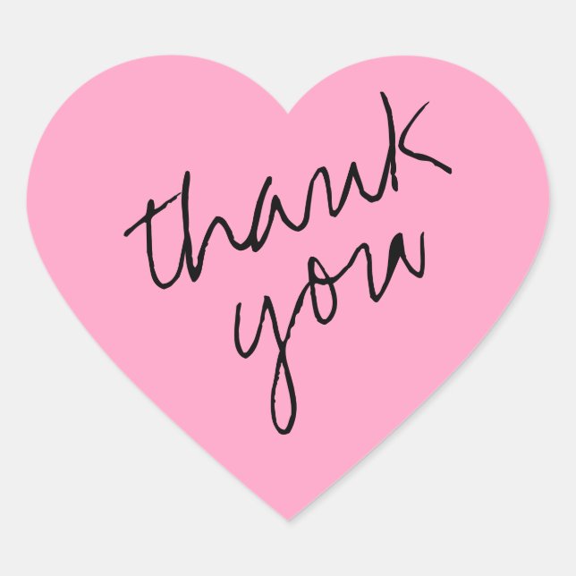 Carnation Blume Rosa Herz Danke Aufkleber (Vorderseite)