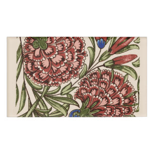 Carnation Blume Tile Antique Rustikale Kunst Namenschild