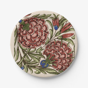 Carnation Blume Tile Antique Rustikale Kunst Pappteller