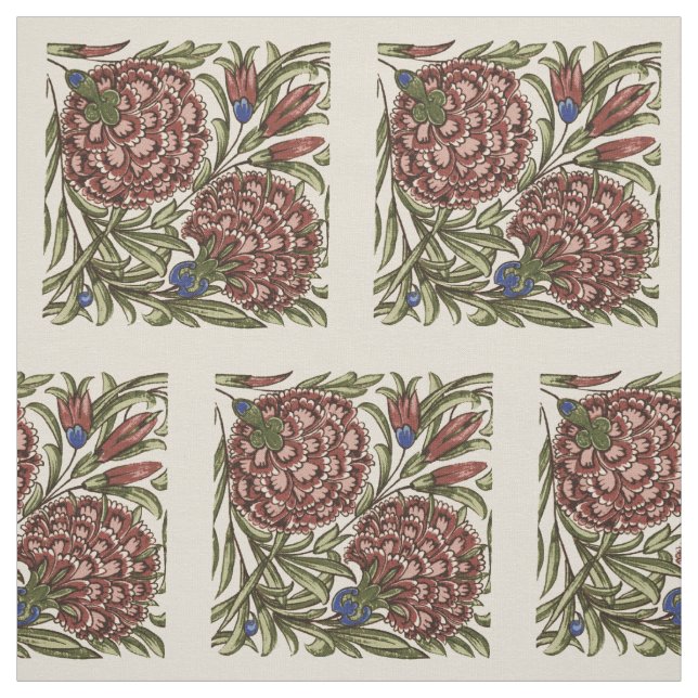 Carnation Blume Tile Antique Rustikale Kunst Stoff (Muster)