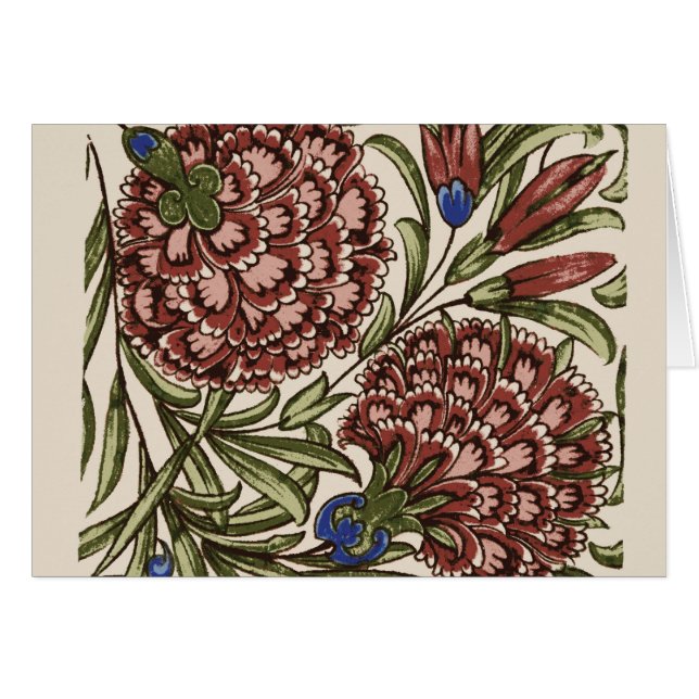 Carnation Blume Tile Antiquitäten Kunst (Vorderseite (Horizontal))