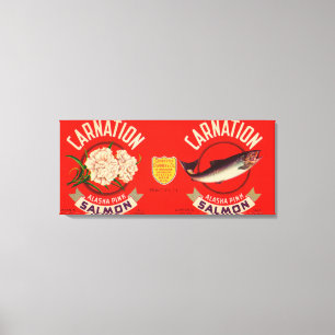 Carnation Brand Lachs Label- Seattle, WA Leinwanddruck