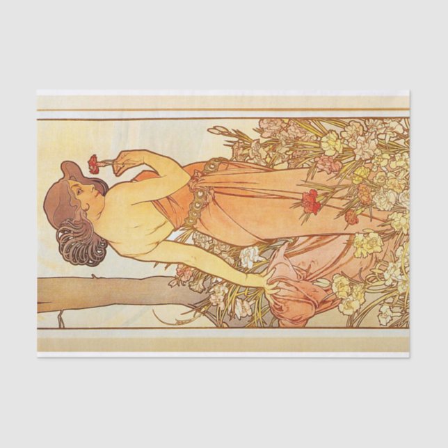 Carnation by Alphonse Mucha Seidenpapier (Vorderseite)