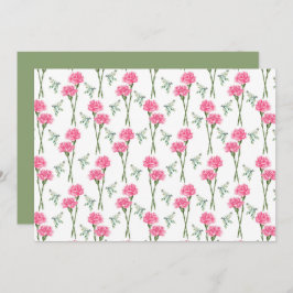 Carnation Floral Botanical Note Card Mitteilungskarte