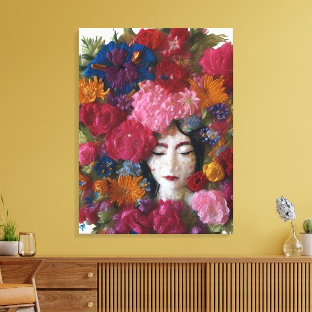 Carnation Goddess in Winter Light Acrylic Wall Art Leinwanddruck (Insitu (Wohnzimmer))