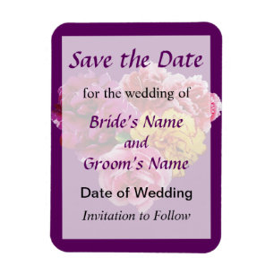 Carnation Heart Mixed Colors Save the Date Magnet