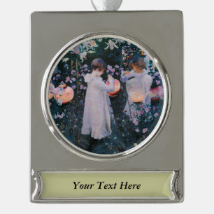 Carnation Lily Rose John Singer Sargent Art Banner-Ornament Silber