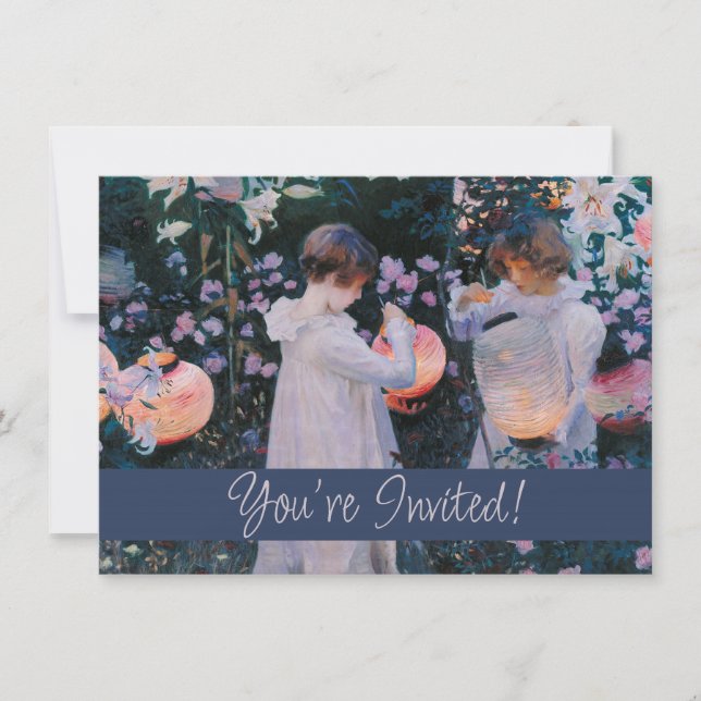 Carnation Lily Rose John Singer Sargent Art Einladung (Vorderseite)