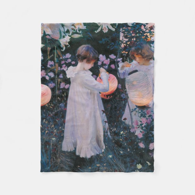 Carnation Lily Rose John Singer Sargent Art Fleecedecke (Vorderseite)