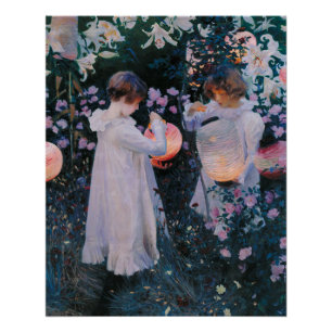 Carnation Lily Rose John Singer Sargent Art Poster