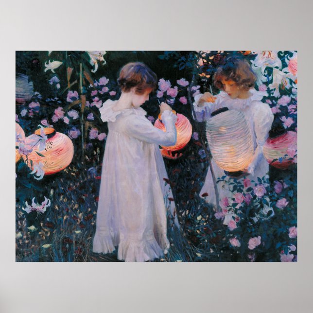 Carnation Lily Rose John Singer Sargent Art Poster (Vorne)