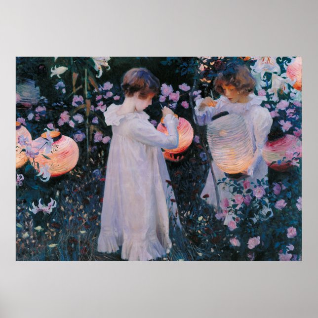 Carnation Lily Rose John Singer Sargent Art Poster (Vorne)