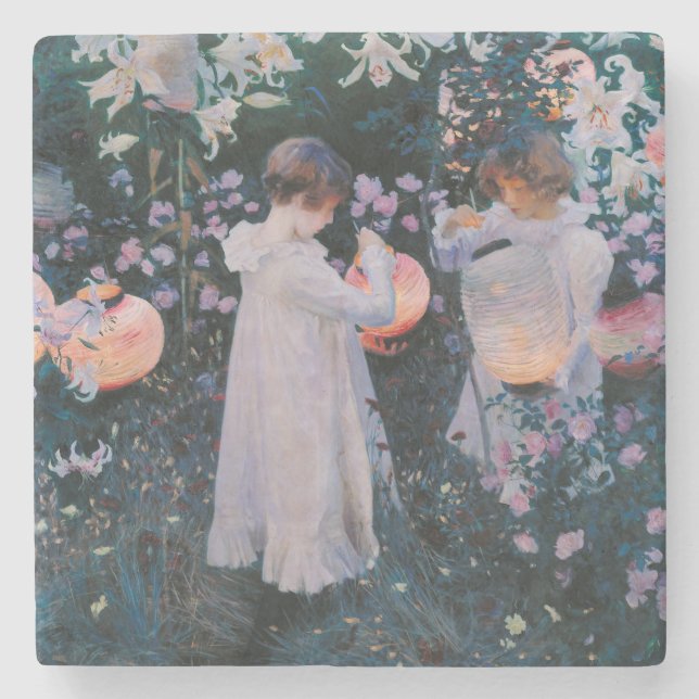 Carnation Lily Rose John Singer Sargent Art Steinuntersetzer (Vorderseite)