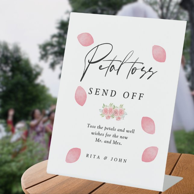 Carnation Pink Floral Wedding Petal Tosend Off Sockelschild (Von Creator hochgeladen)