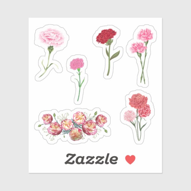 Carnation Stickers Aufkleber (Blatt)