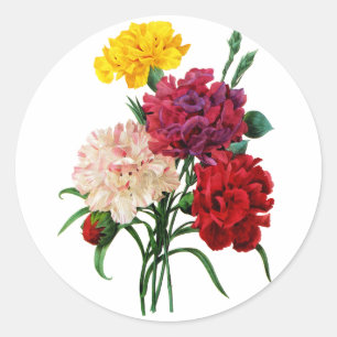 Carnation und Marigold Bouquet von Redoute Runder Aufkleber
