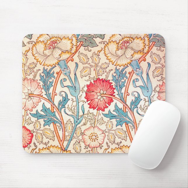 Carnation, William Morris Mousepad (Mit Mouse)