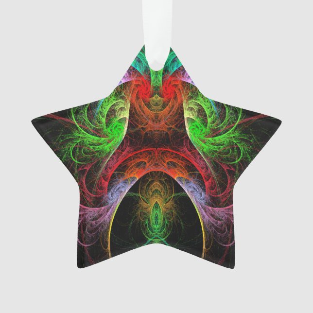 Carnaval Abstrakt Art Acrylic Star Ornament (Vorderseite)