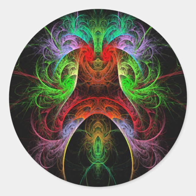Carnaval Abstrakt Art Round Aufkleber (Vorderseite)
