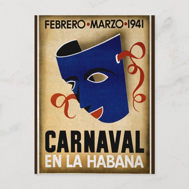 Carnaval Havana Vintag Kuba Reisewerbung Postkarte (Vorderseite)