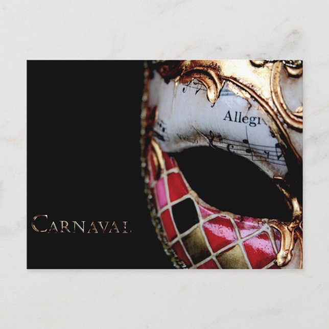 Carnaval - Italien - Maske Postkarte (Vorderseite)