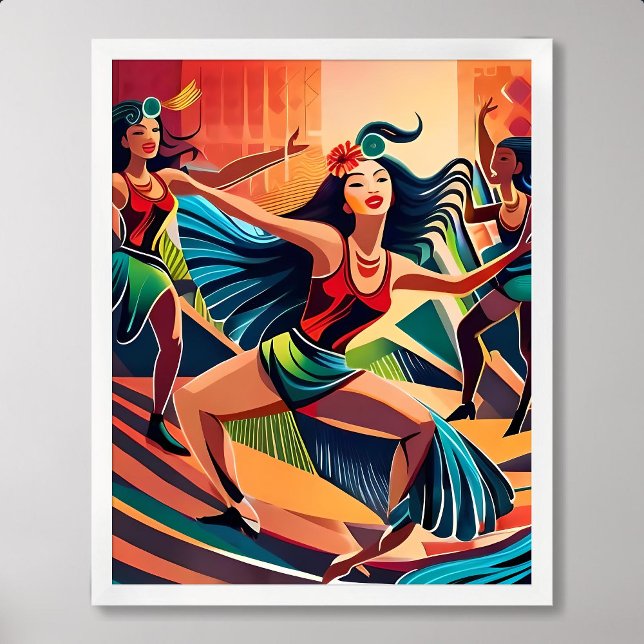 Carnaval Painting: Tanzfeier in Rio Streets Poster (Carnaval Painting: Dance Celebrate in Rio Streets)