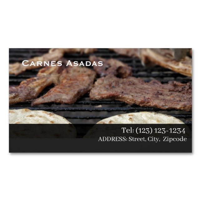 Carne Asada Magnetische Visitenkarte (Vorderseite)