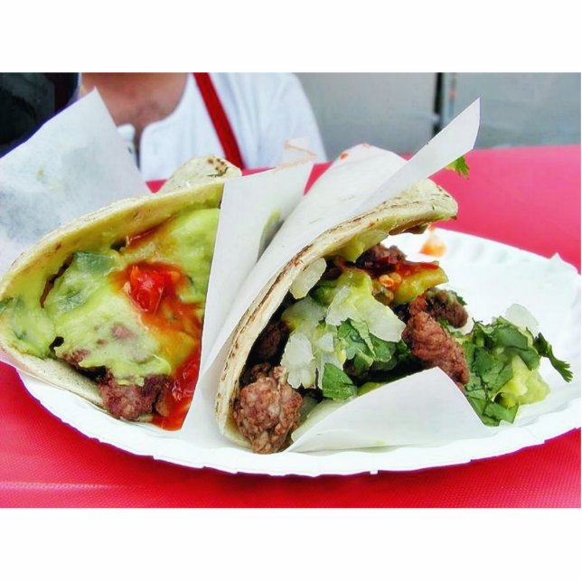 Carne Asada Tacos-Guacamole Freistehende Fotoskulptur (Vorne)
