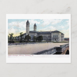 Carnegie-Bibliothek, Pittsburgh, Pennsylvania Vint Postkarte