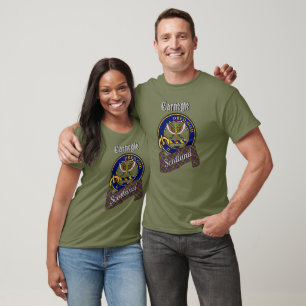 Carnegie-Clan-Abzeichen- und Tartan-T-Shirt T-Shirt