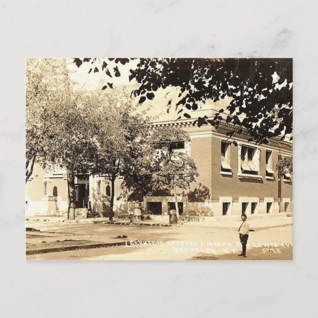 Carnegie Library, Brooklyn, New York Vintag Postkarte (Vorderseite)