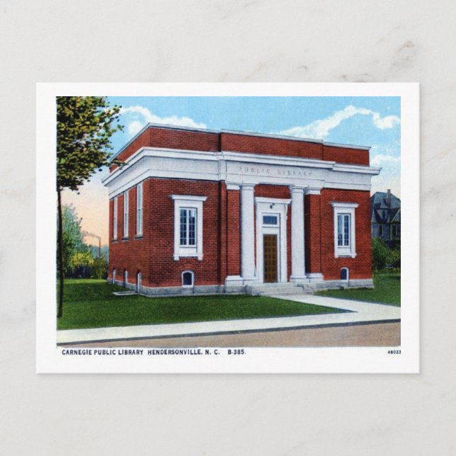 Carnegie Library, Hendersonville NC Vintag Postkarte (Vorderseite)