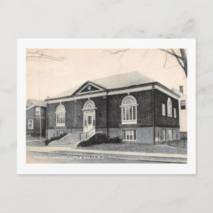 Carnegie Library, Little Falls, New Jersey Vintag Postkarte