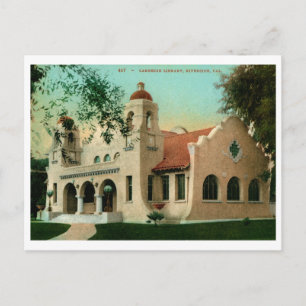 Carnegie Library, Riverside CA Vintag Postkarte