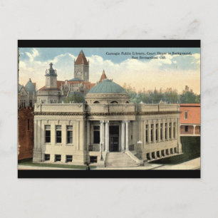 Carnegie Library San Bernardino CA Vintag c1915 Postkarte