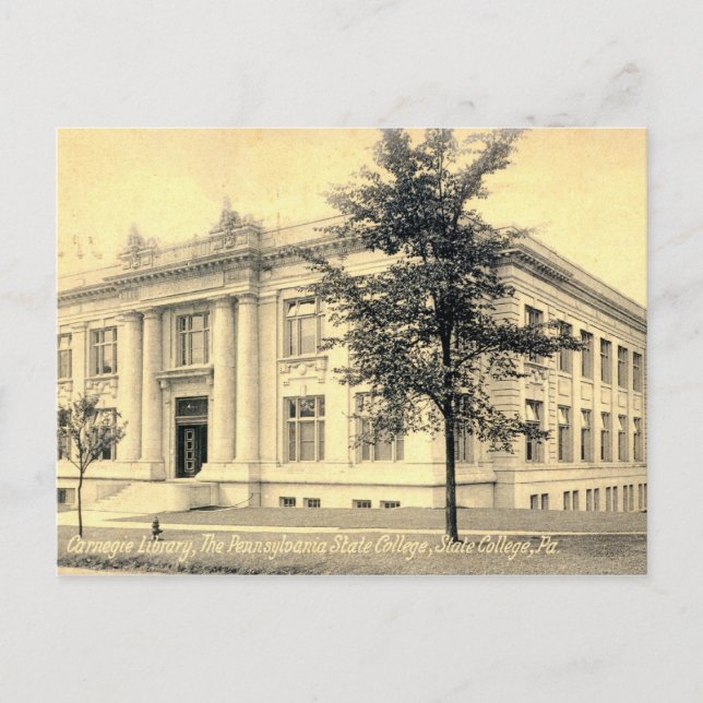 Carnegie Library, Staat Uni, Pennsylvania 1909 Postkarte (Vorderseite)
