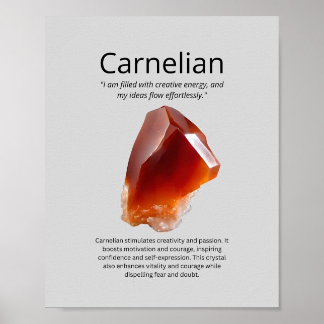 Carnelian Crystal Meaning Poster (Vorne)