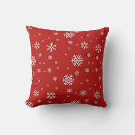 Carnelian Red Snowflake Pillow Kissen