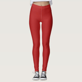 Carnelian Red Solid Color Leggings