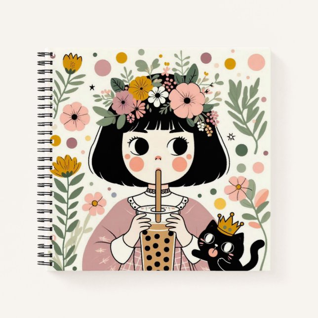 Carnet de notes “La petite fille au bubble tea“ Notizbuch (Vorderseite)