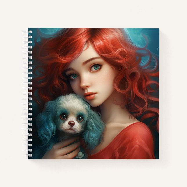 Carnet-Tochter und Hund -3 Notizbuch (Vorderseite)