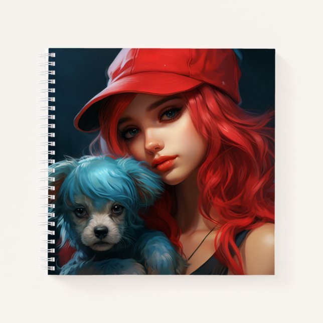 Carnet-Tochter und Hund -4 Notizbuch (Vorderseite)