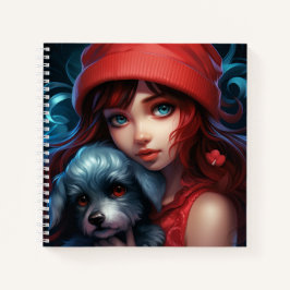 Carnet-Tochter und Hund -5 Notizbuch