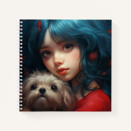 Carnet-Tochter und ihr Hund Notizbuch