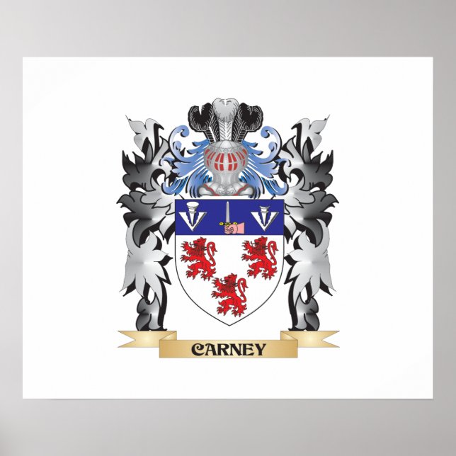Carney Coat of Arms - Familienwappen Poster (Vorne)