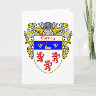 Carney Coat of Arms (Mantled) Feiertagskarte