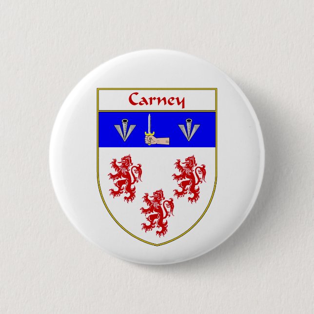 Carney Wappen/Familienwappen Button (Vorderseite)