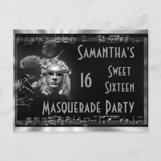 Carnival 16 . Geburtstag Einladungspostkarte