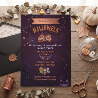 Carnival After Dark Fright & Delight Halloween Einladung